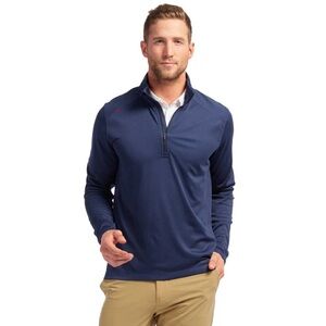 RHONE Sequoia Quarter-Zip Long Sleeve Shirt Navy Blue size Medium